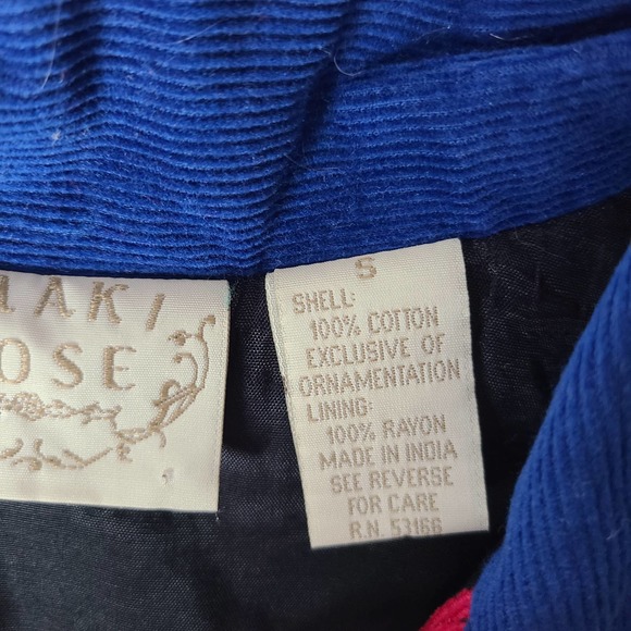 Corduroy Multi Color Christmas Holiday Retro Vest-Size Small - Picture 3 of 5